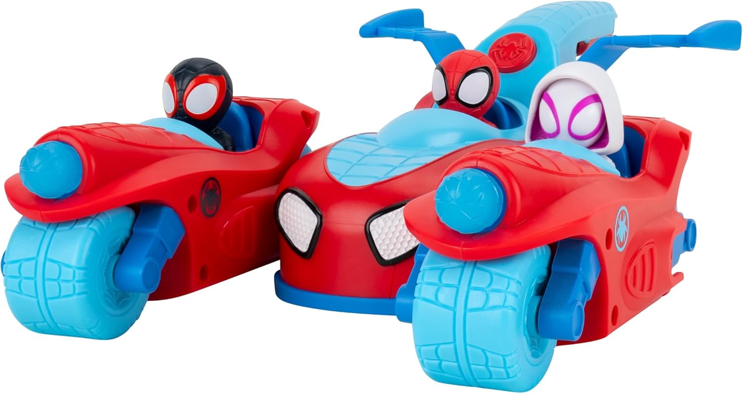 Jazwares - Spidey & His Amazing Friends - 3 Vehicles in 1 Split Racer - Spidey Team