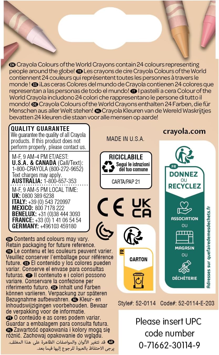 Crayola 24 Colours of The World Skin Tone Crayons