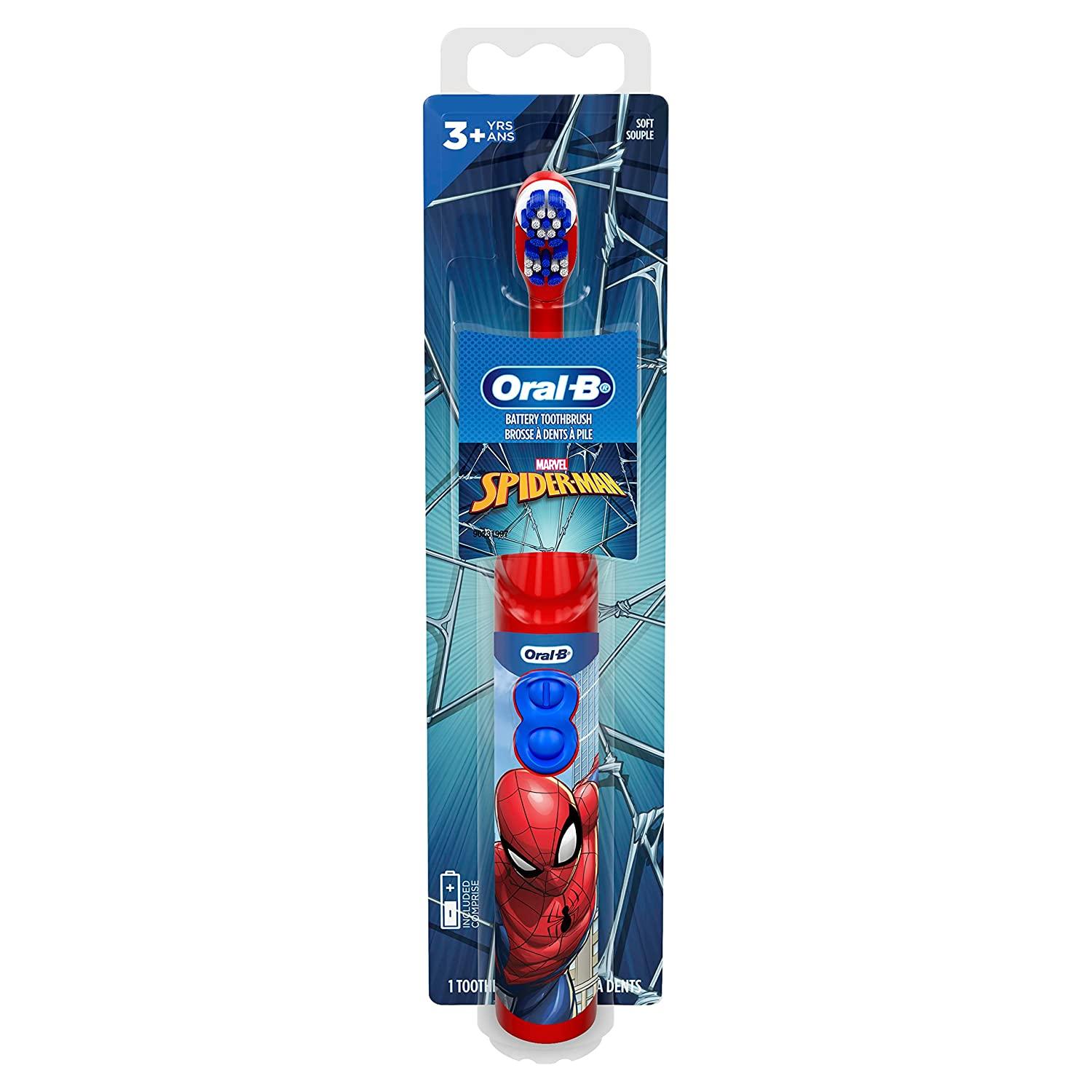 Oral-B Kid's Battery Toothbrush Featuring Marvel's Spiderman, Soft Bristles, for Kids 3+ - BumbleToys - 5-7 Years, Baby Saftey & Health, Boys, Oral-B, Pre-Order, Toothbrush