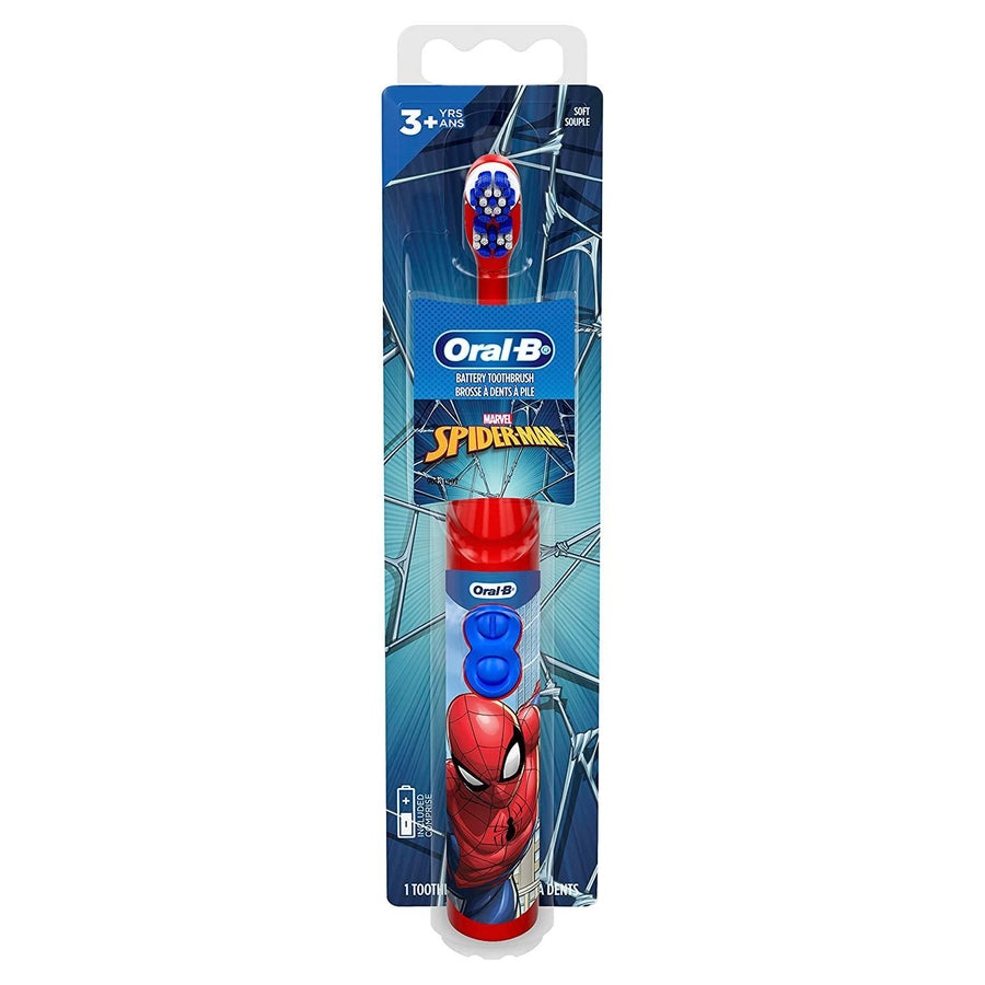 Oral-B Kid's Battery Toothbrush Featuring Marvel's Spiderman, Soft Bristles, for Kids 3+