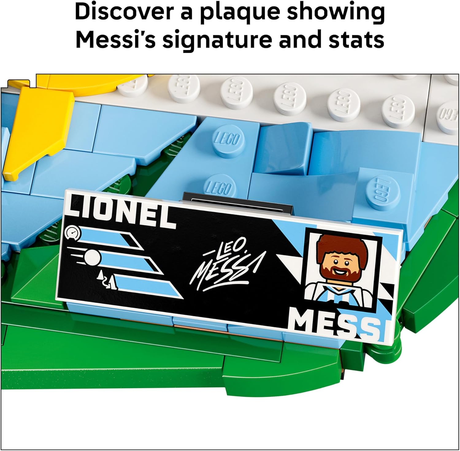 LEGO Editions Lionel Messi – Soccer Highlights - Building Set for Boys & Girls, Ages 10+ - Collectible Soccer Gift with Plaque - Kids Bedroom or Shelf Decor - 43011
