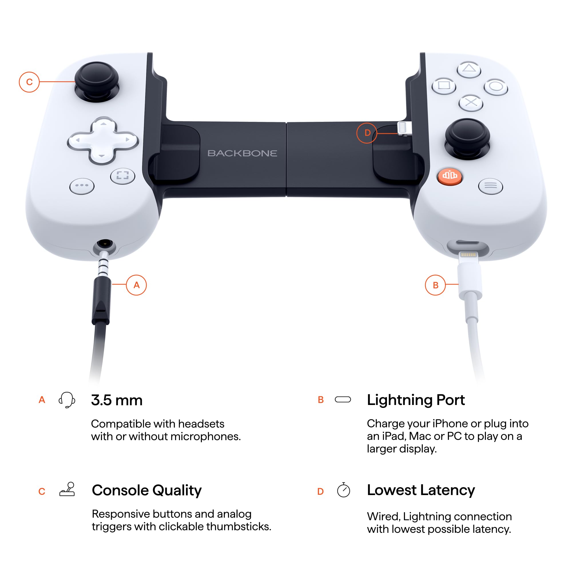 BACKBONE One Mobile Gaming Controller for Android and iPhone 15/16 Series (USB-C) - 2nd Gen