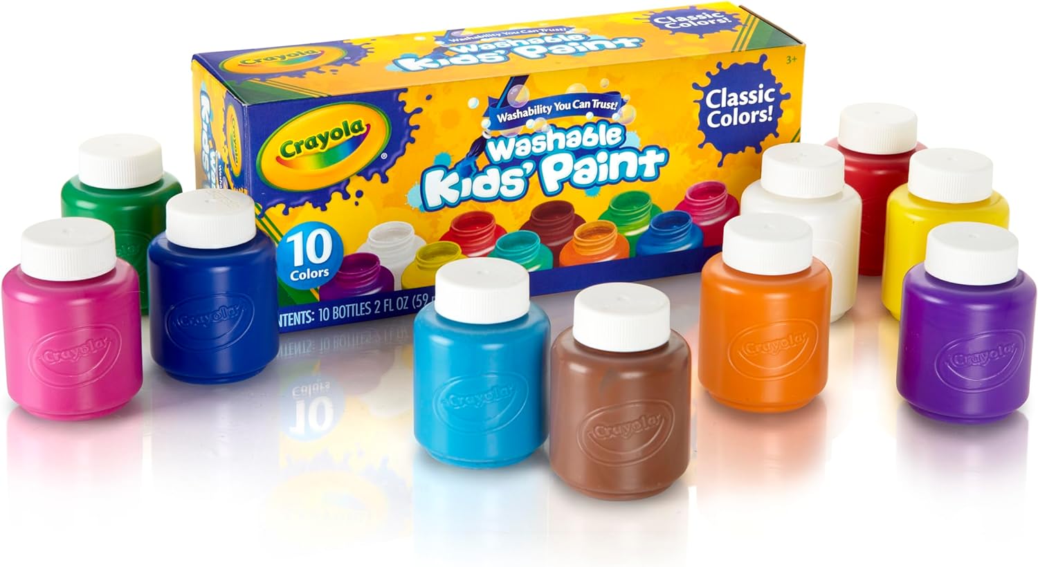 Crayola Washable Kids Set Activity Paint, Multi 10 per