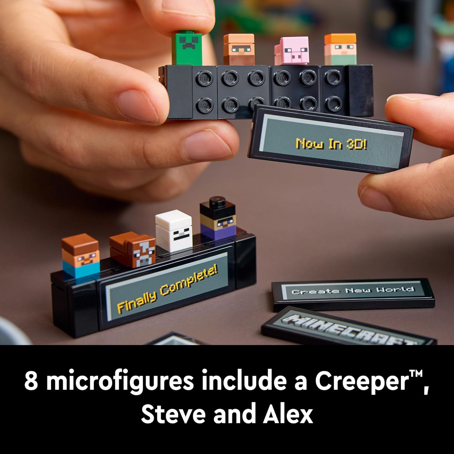 LEGO Minecraft The Crafting Table, Collectible Video Game Building Set with Minecraft Figures, Mobs and Biomes, 15 Year Anniversary Model, Build and Display Minecraft Gift for Adults, 21265