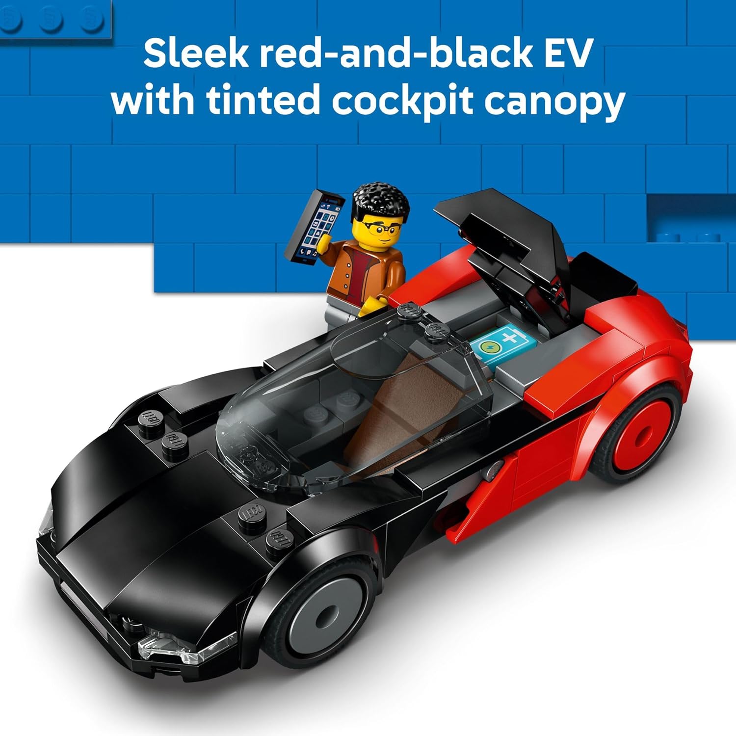 LEGO City EV Supercar Building Toy for Kids - Pretend Play Set for Boys & Girls, Ages 5+ - Sports Car Toy W/Driver Minifigure - Gift Idea for Birthdays - 60486