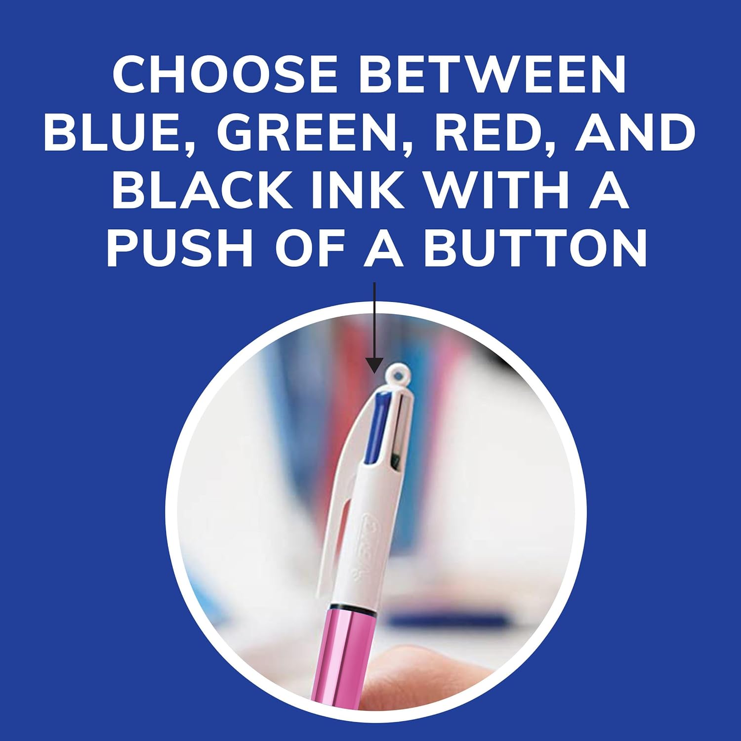 أقلام حبر قابلة للسحب ذات 4 ألوان لامعة من بيك، نقطة متوسطة (1.0 مم)، عبوة مكونة من 12 قطعة