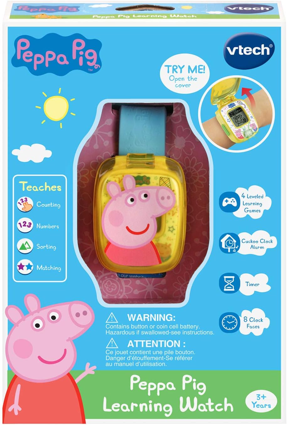 ساعة تعليمية من VTech Peppa Pig باللون الأزرق