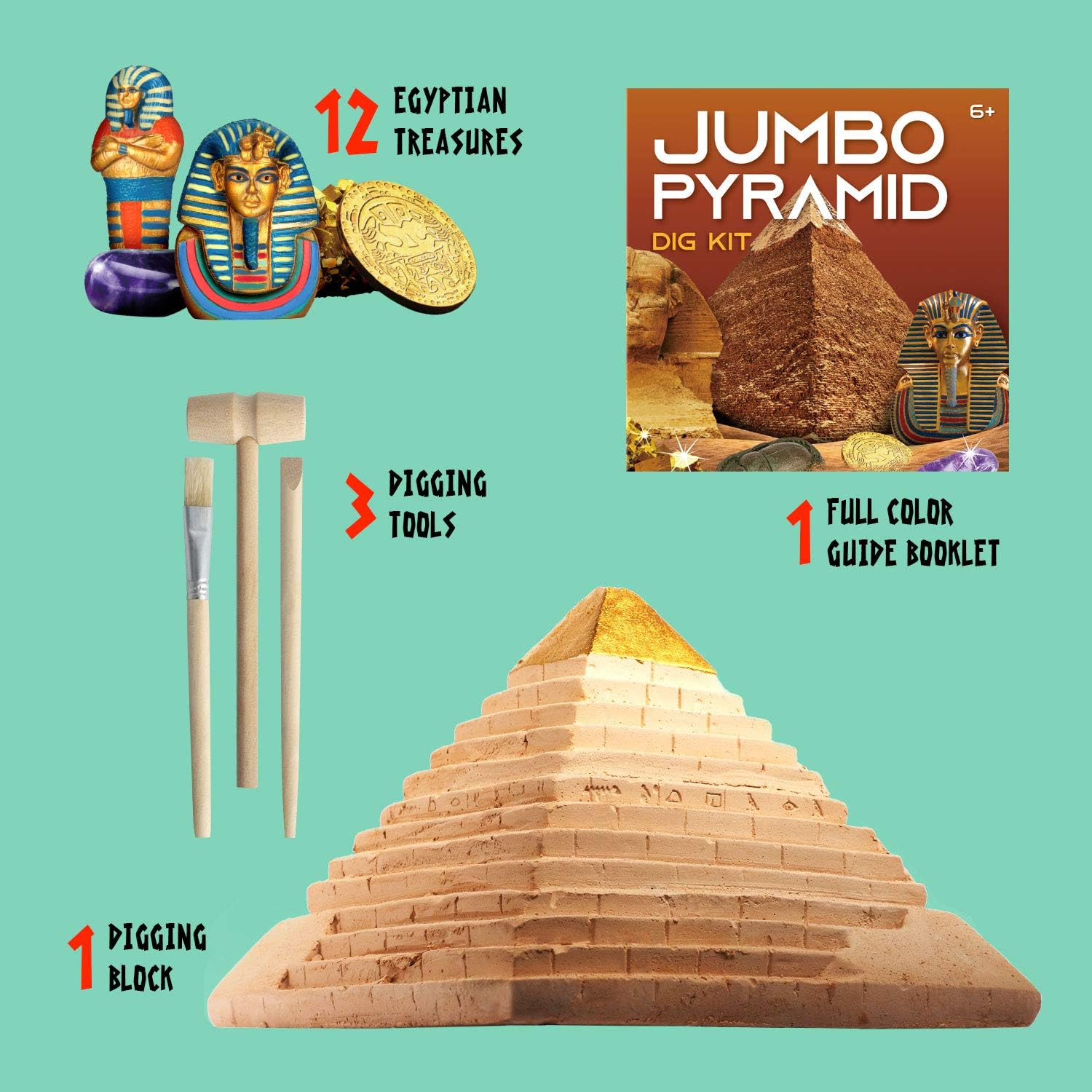مجموعة حفر بيمايد جامبو من إيدومان - التنقيب - لعبة التاريخ القديم للأطفال EDM013، 6+