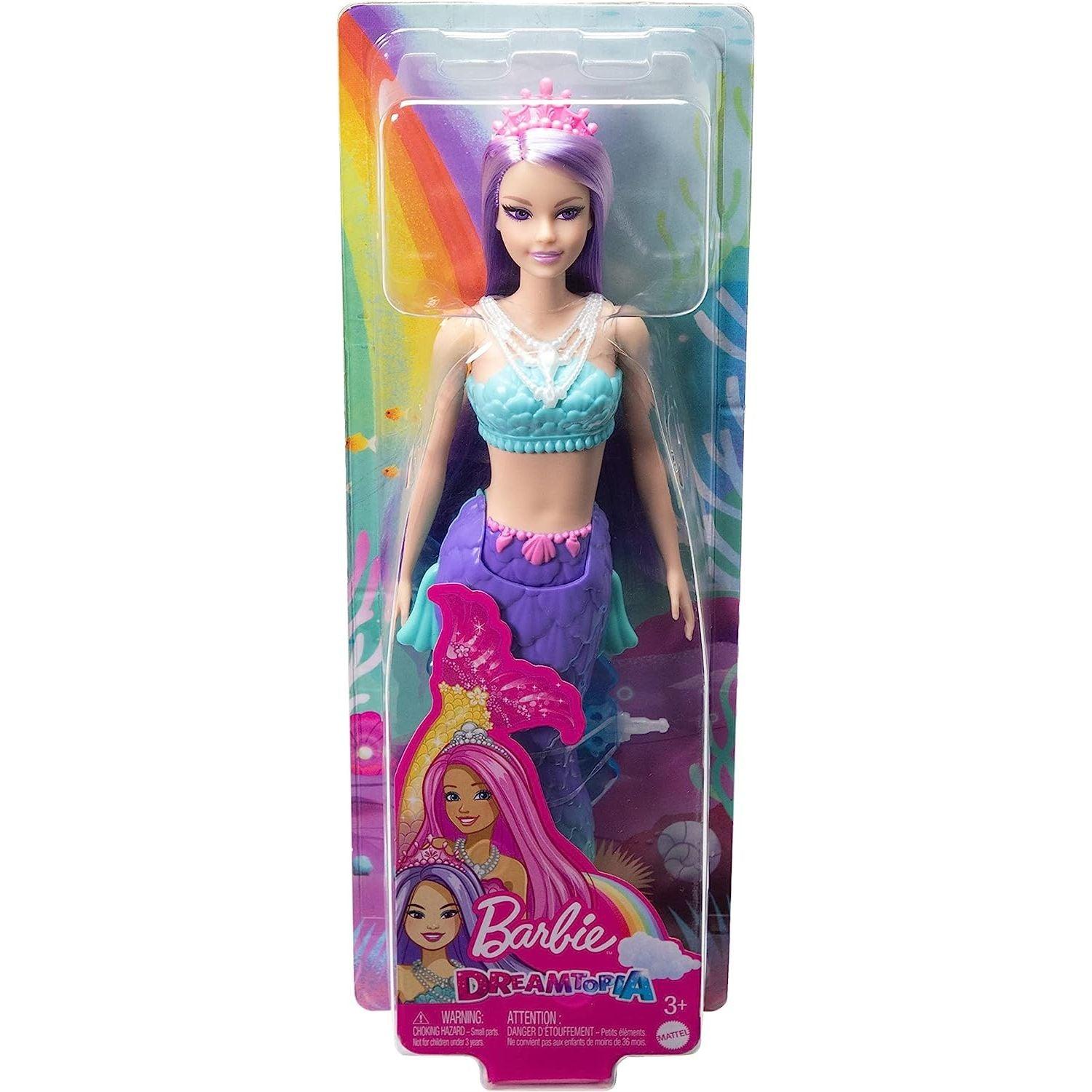 Barbie Dreamtopia Doll, Mermaid Toy with Water-Activated Light-Up Tail,  Purple-Streaked Hair & 4 Colorful Light Shows