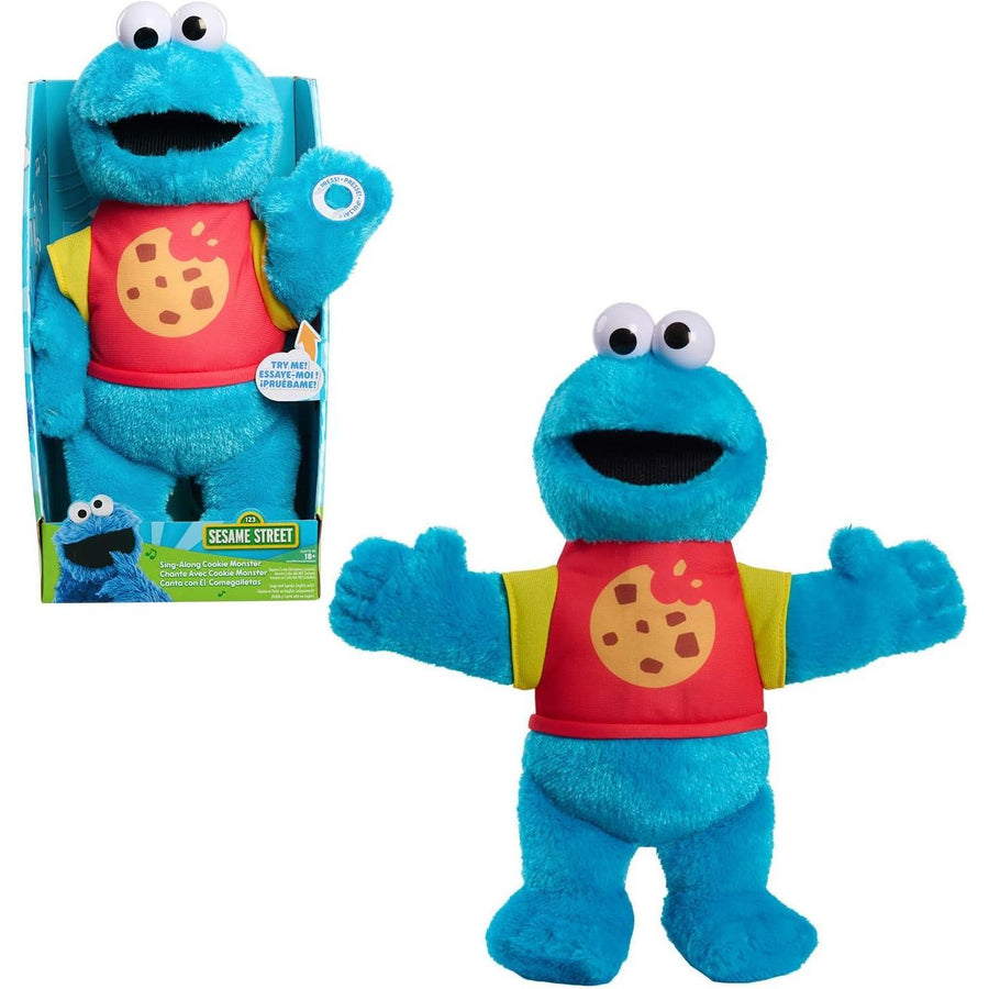 لعبة Just Play SESAME STREET Sing-Along Cookie Monster مقاس 13 بوصة من القطيفة المحشوة، حشو معاد تدويره، أزرق، ألعاب للأطفال للأعمار من 18 شهرًا