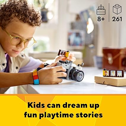 LEGO Creator 3 in 1 Retro Camera Toy 31147, Transforms from Toy Camera to Retro Video Camera to Retro TV Set, Photography Gift for Boys and Girls Ages 8 Years Old and Up Who Enjoy Creative Play