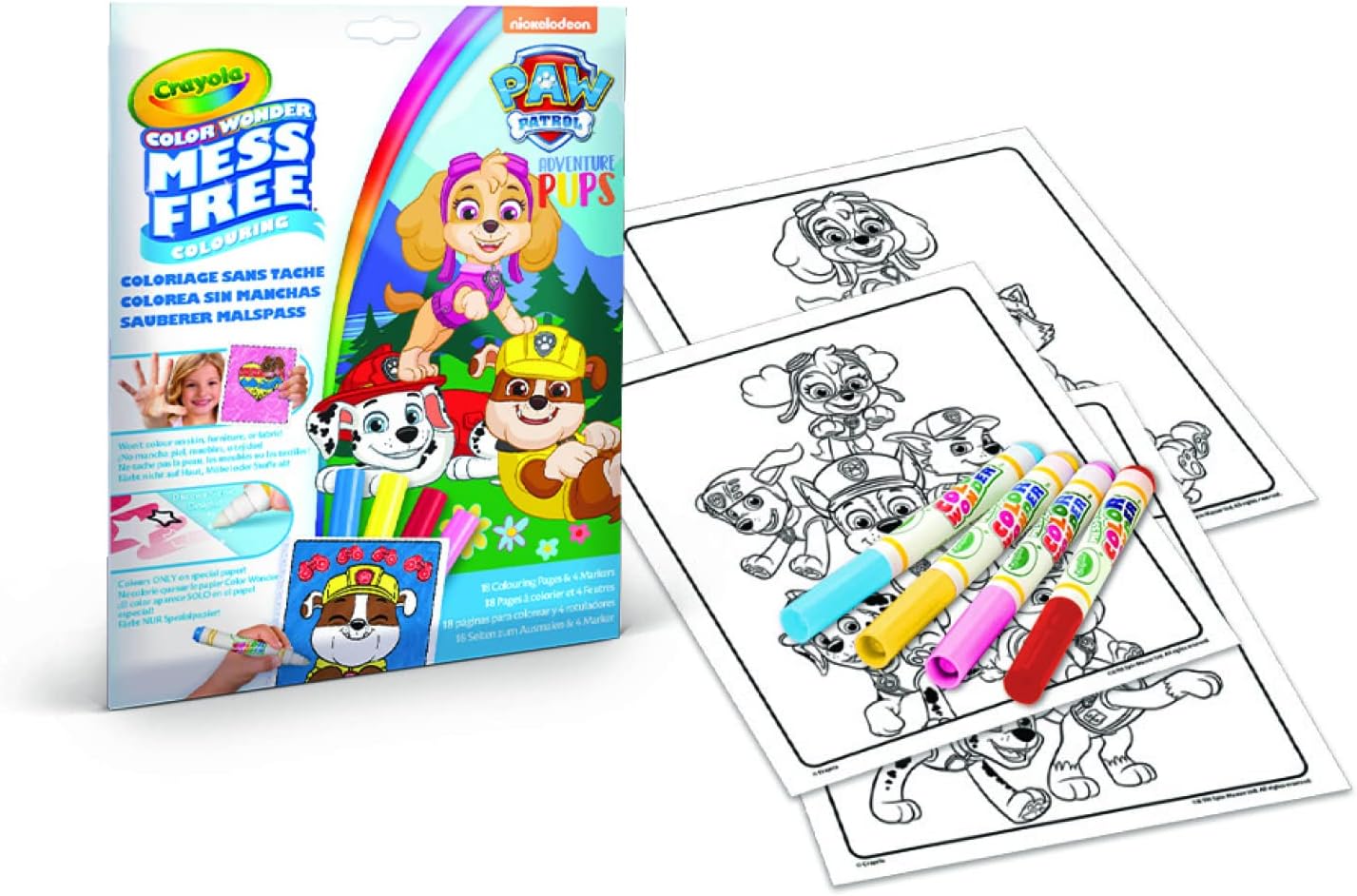 Crayola Mess Free Color Wonder Set Paw Patrol, coloring book, 4 markers