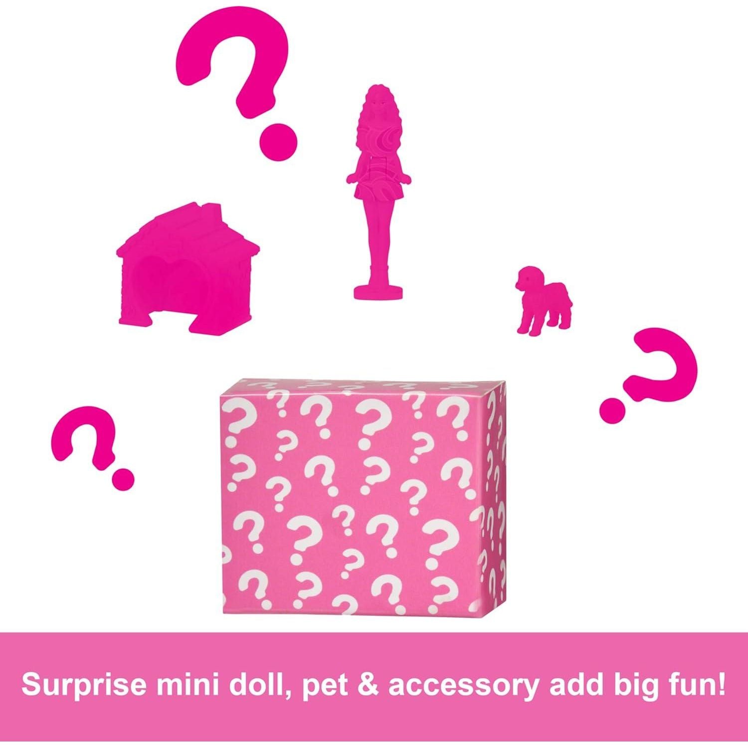 Barbie Mini BarbieLand Doll House Sets, Mini Dreamhouse with Surprise 1.5-inch Doll, Furniture & Accessories, Plus Elevator & Pool