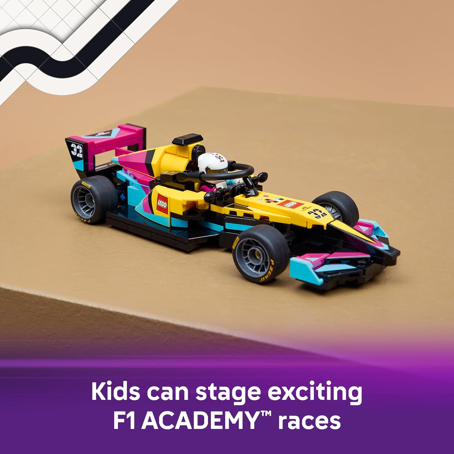 لعبة بناء سيارة سباق F1 ACADEMY من LEGO Speed Champions - سيارة سباق للعب التخيلي مع شخصية F1 ACADEMY مصغّرة - سيارة لعبة للعب والعرض للأولاد والبنات، الأعمار 10+ - فكرة هدية لأعياد الميلاد - 77258