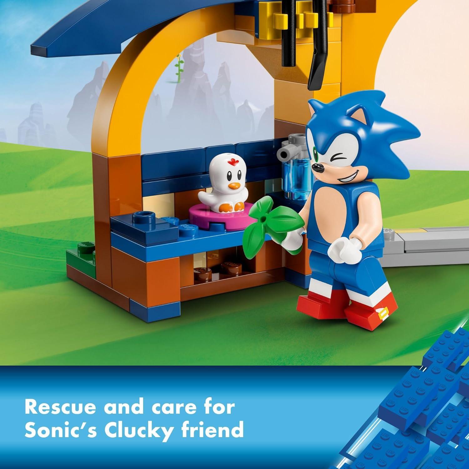 LEGO 76991  Sonic The Hedgehog Tails’ Workshop and Tornado Plane Building Toy Set, Airplane Toy with 4 Sonic Figures and Accessories for Creative Role Play, Gift for 6 Year Olds who Love Gaming