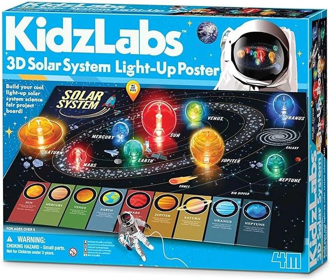 4M - KidzLabs - ملصق مضيء للنظام الشمسي ثلاثي الأبعاد