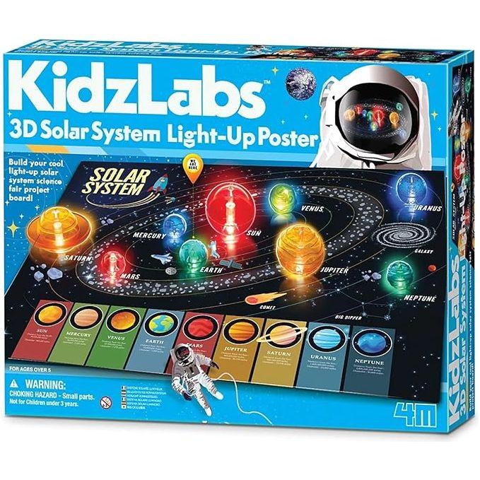 4M - KidzLabs - ملصق مضيء للنظام الشمسي ثلاثي الأبعاد
