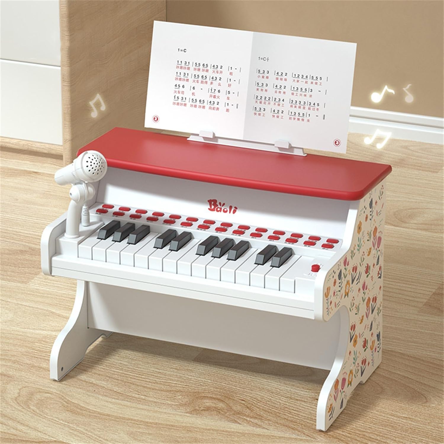 Baoli Kids 24-Key Classical Piano with Microphone for Music Learning AST552