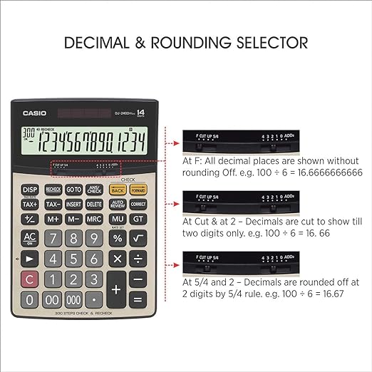 Casio DJ 240D Plus 14 digits Practical Calculator - Black