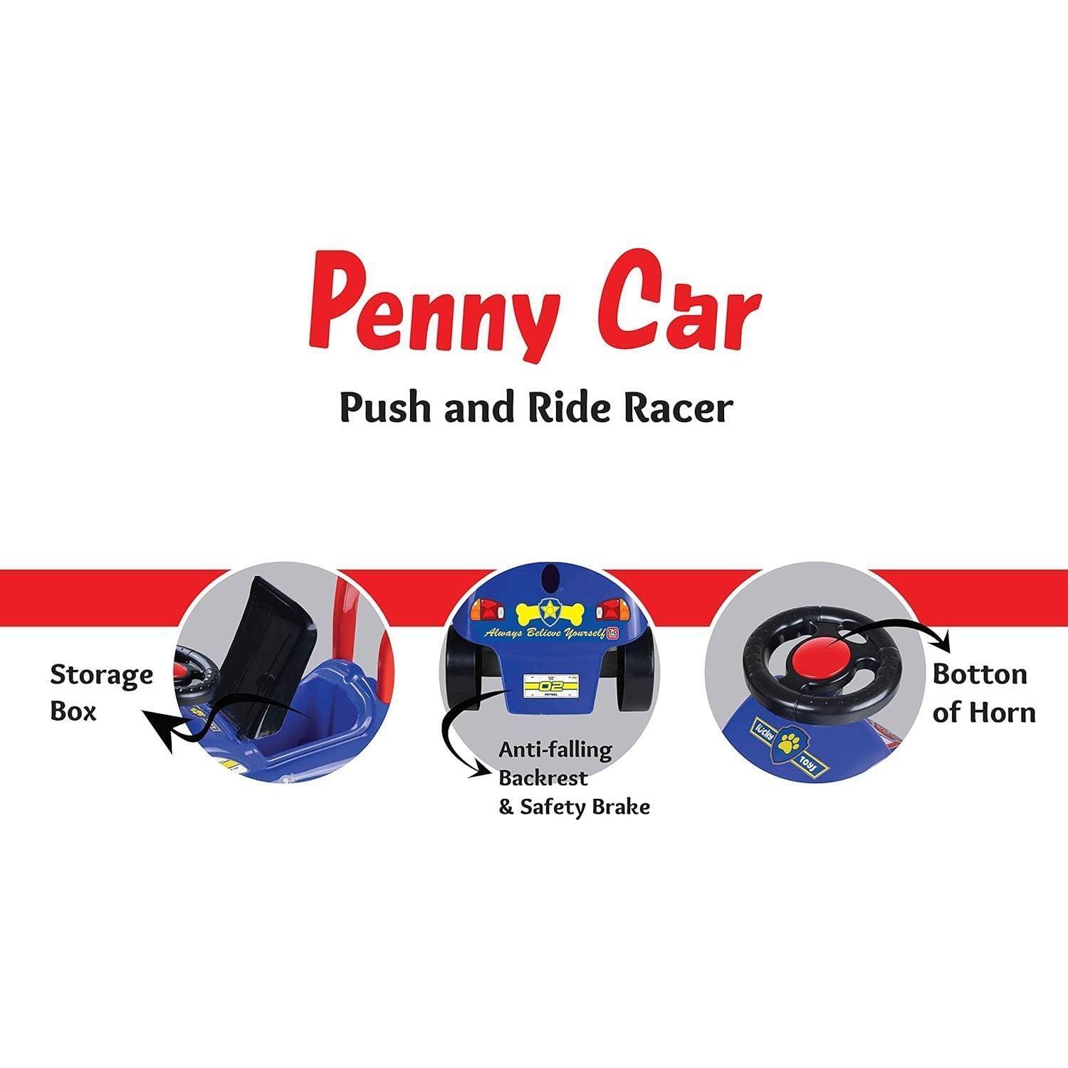 Tic Toys Plastic Push Car Game With Storage Box And Button For Kids - Frozen