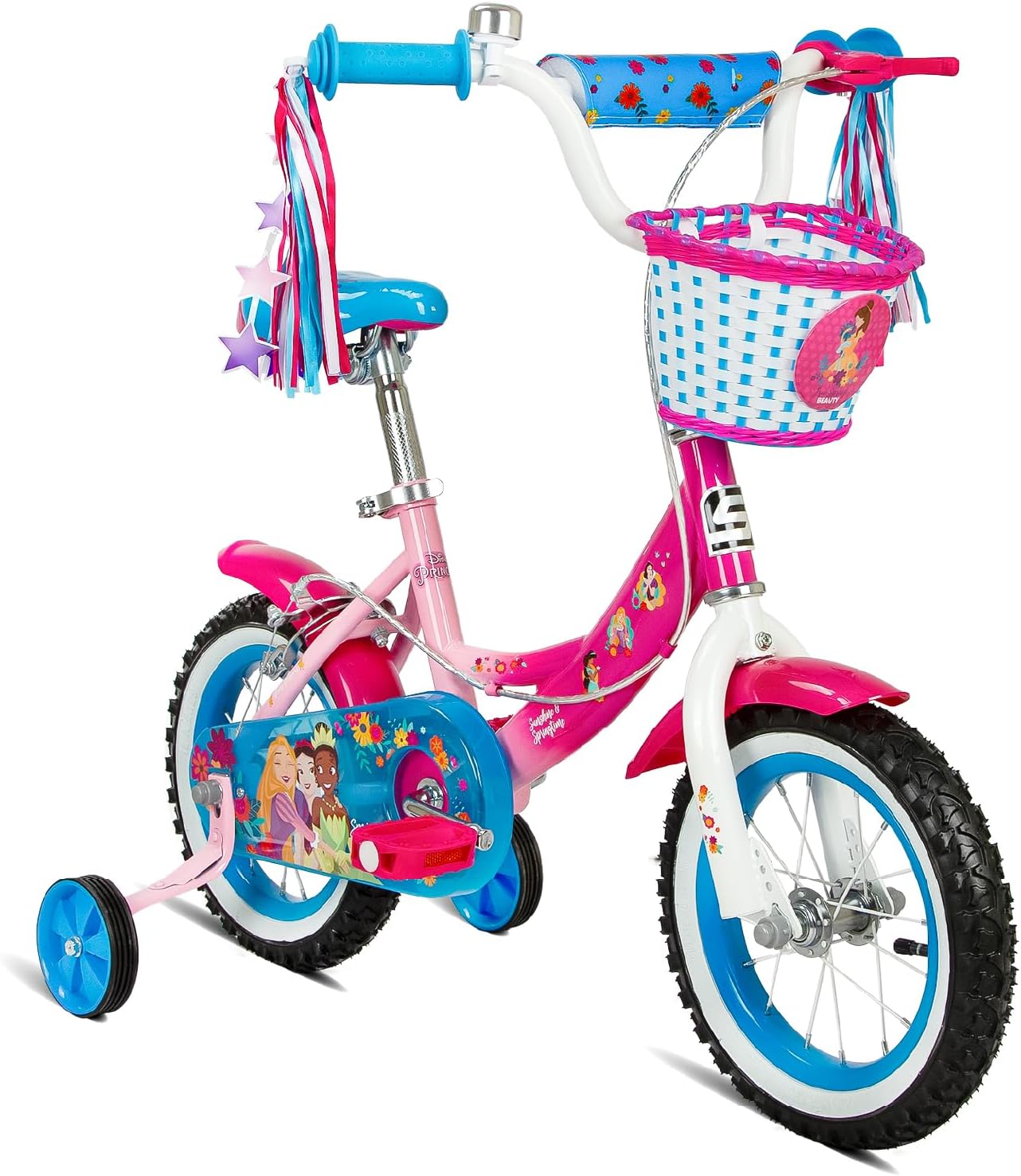 Spartan Disney Princess Bicycle, Rear Caliper Brakes, Easy Saddle Height Adjustment, Colorful, 3 Years+, Pink /Blue - 12 Inches