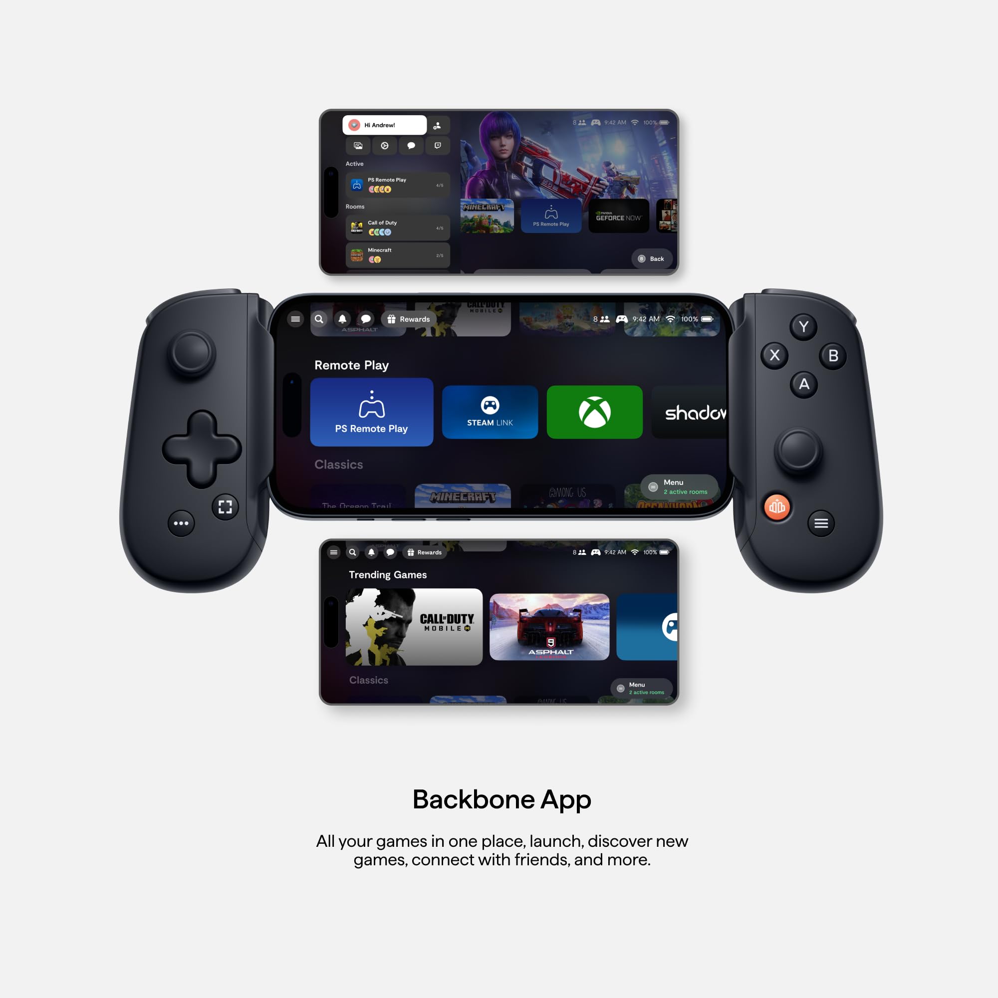 BACKBONE One Mobile Gaming Controller for Android and iPhone 15/16 Series (USB-C) - 2nd Gen