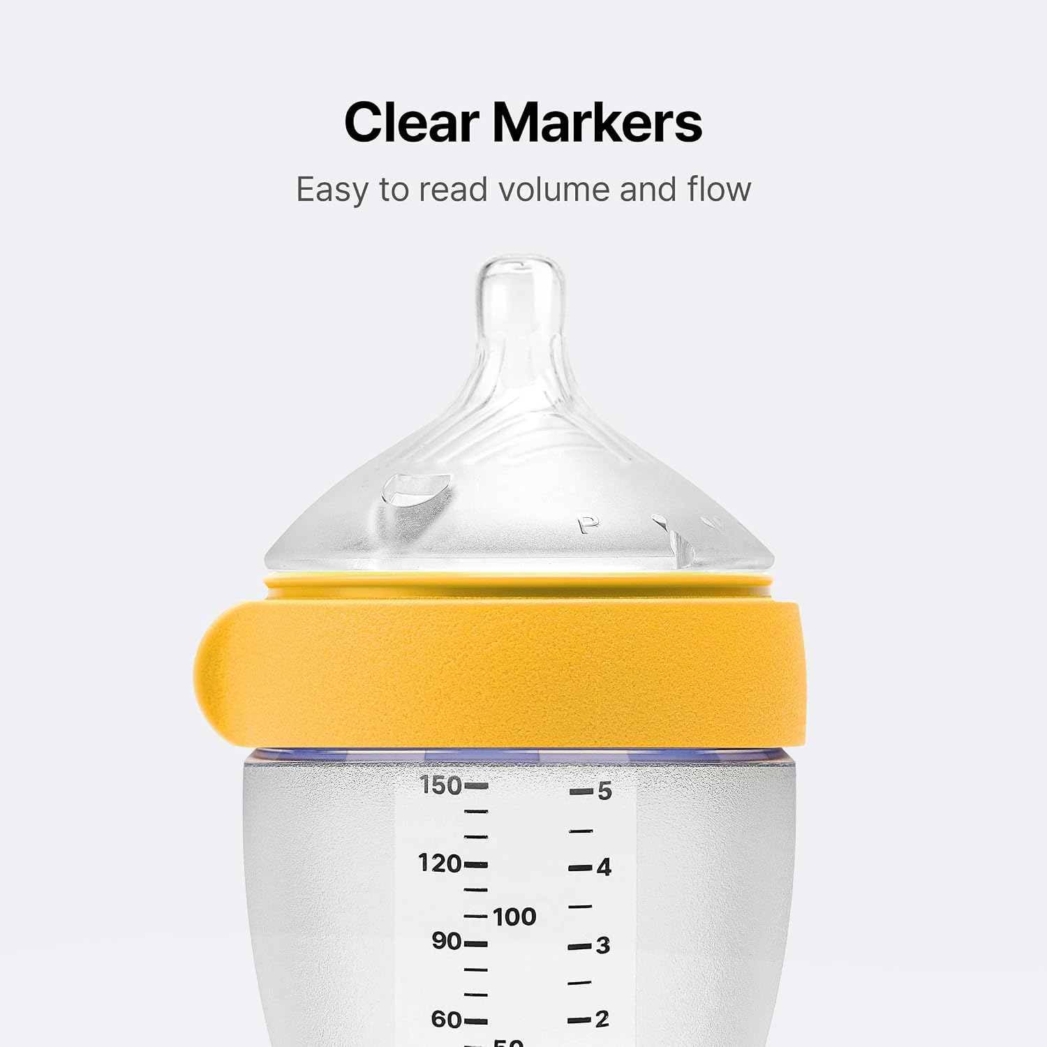 Comotomo Silicone Baby Bottle Gen 2 – 2026 Release (5oz) – True Slow-Flow Nipple for Newborn Feeding (0-3 Months) with Dual Anti Colic Vents for Breast to Bottle Transition, Yellow