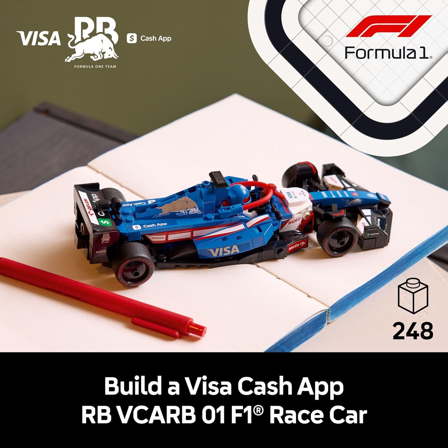 LEGO 77246 Speed Champions Visa Cash App RB VCARB 01 F1 Race Car Model Kits - Building Sets for Adults, Ages 18+ W/Realistic Features