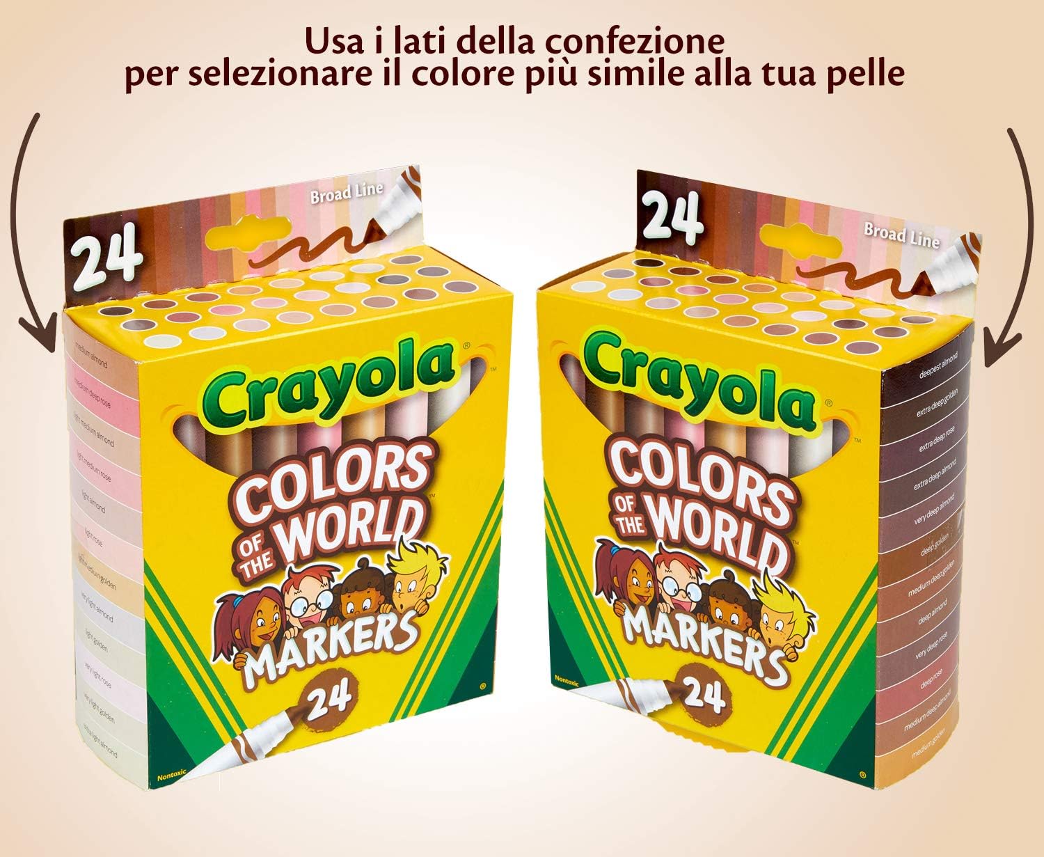 CRAYOLA 58-7804 One Size Washable Maxi Tip Markers, Pack of 24