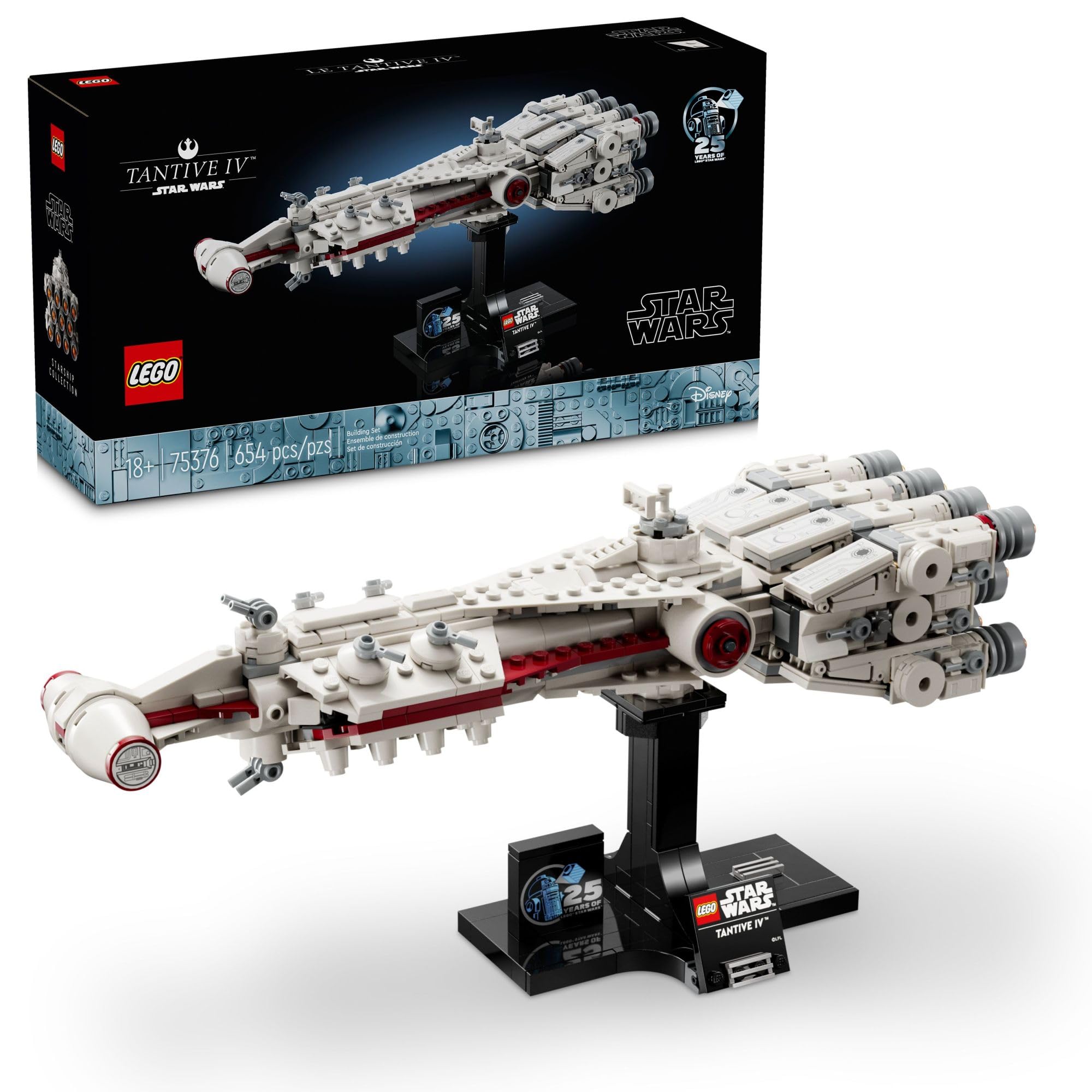 LEGO Star Wars: A New Hope Tantive IV, Buildable 25th Anniversary Starship Model, Creative Building Set for Adults, Collectible Build and Display Gift Idea for Star Wars Fans, 75376