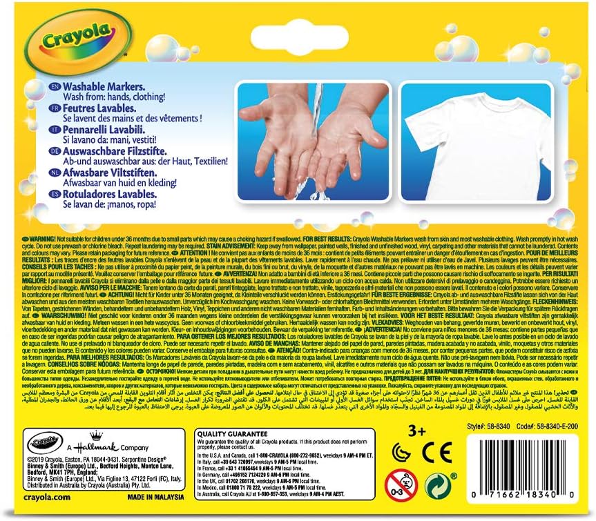 Crayola 12 washable fibre-tip pens with maxi tip made of super strong fibres