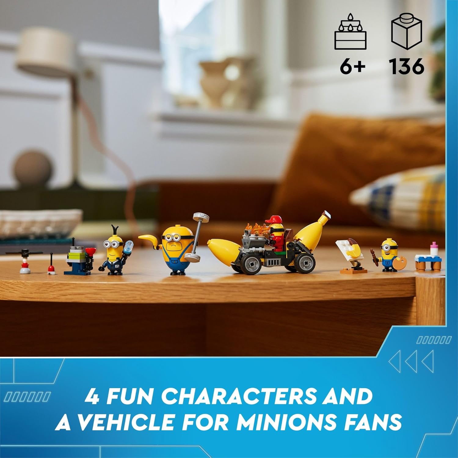 LEGO 75580 Despicable Me 4 Minions and Banana Car Toy Gift for Kids