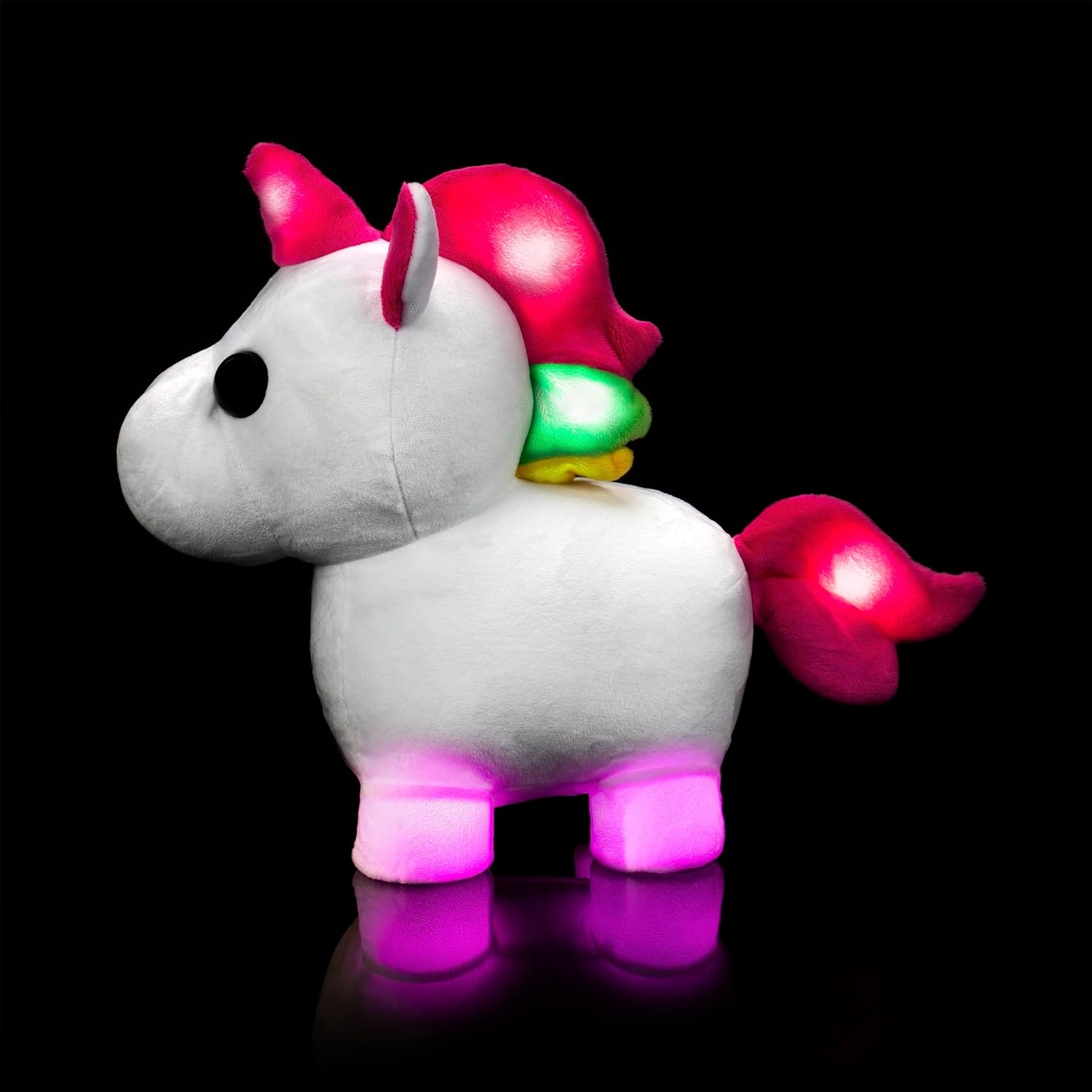 Adopt Me! Luminous Neon Unicorn Soft Toy - Soft and Cuddly - Three Lighting Modes - Directly Inspired by Game No. 1, Toys for Children - 6 Years and Up