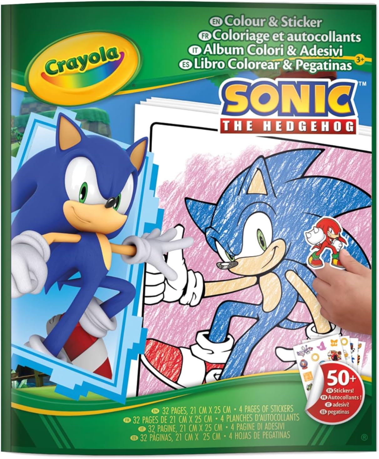 Crayola Coloring Book with Sonic Stickers, 32 Pages and 4 Sheets of Stickers Included