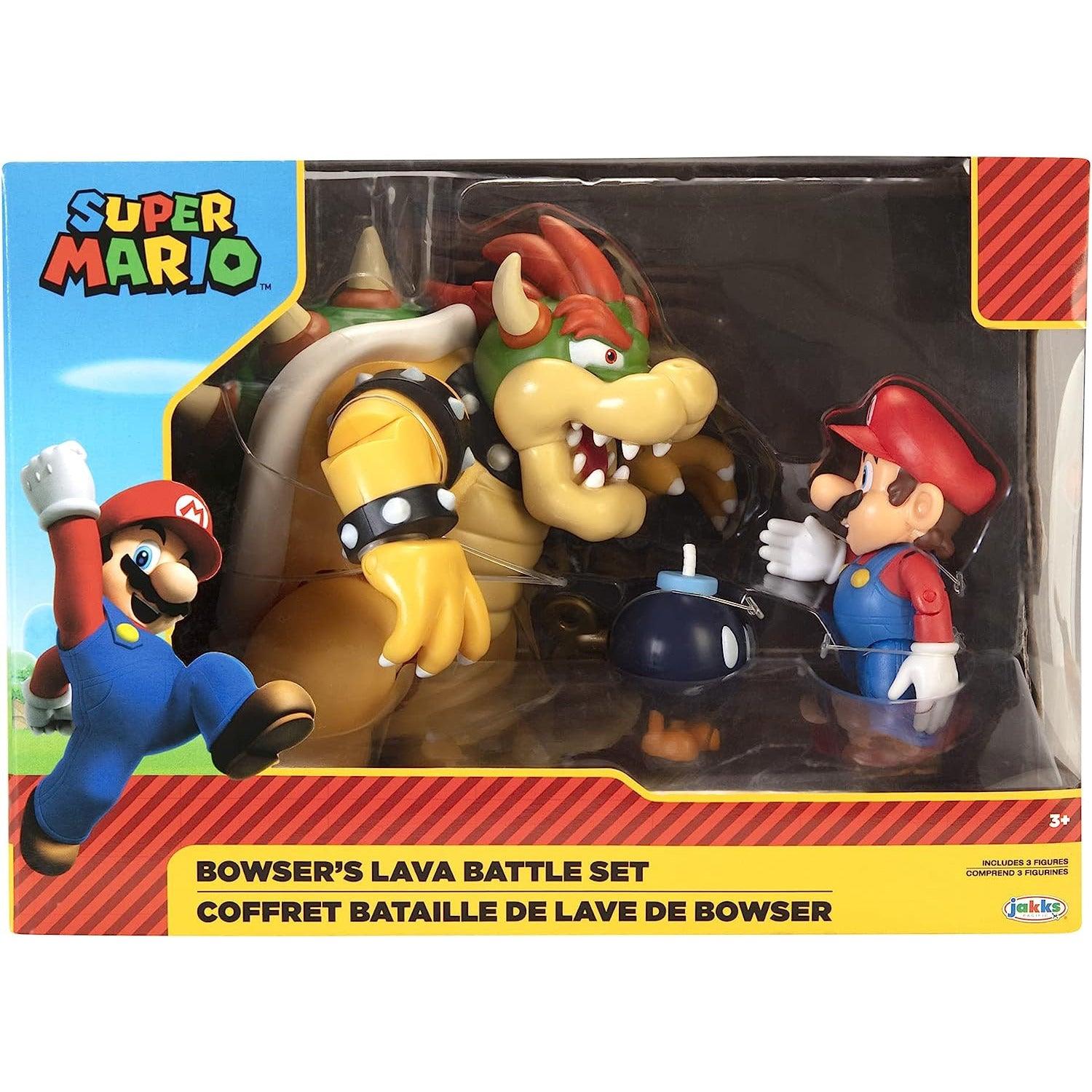 World of Nintendo Super Mario, Bowser, BOB - OMB , Figure Bowser Vs Mario Diorama Set - BumbleToys - 4+ Years, 5-7 Years, Boys, LEGO, OXE, Pre-Order, Super Mario