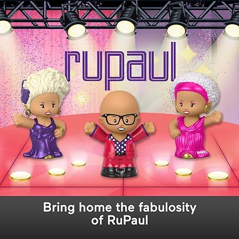 Little People Collector Rupaul Special Edition Figure Set in Display Gift Package for Adults & Fans, 3 Figurines
