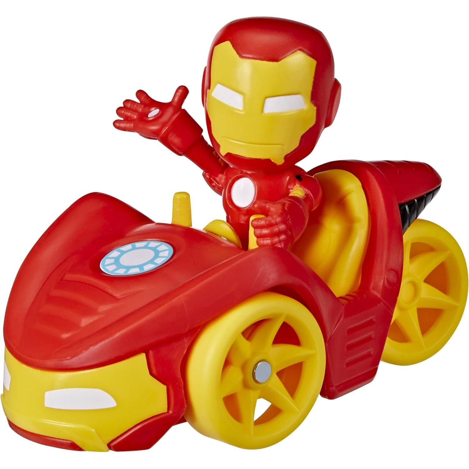 Spidey and His Amazing Friends Hasbro Marvel Iron Man Action Figure and Iron Racer Vehicle, Iron Man Toy for Kids Ages 3 and Up