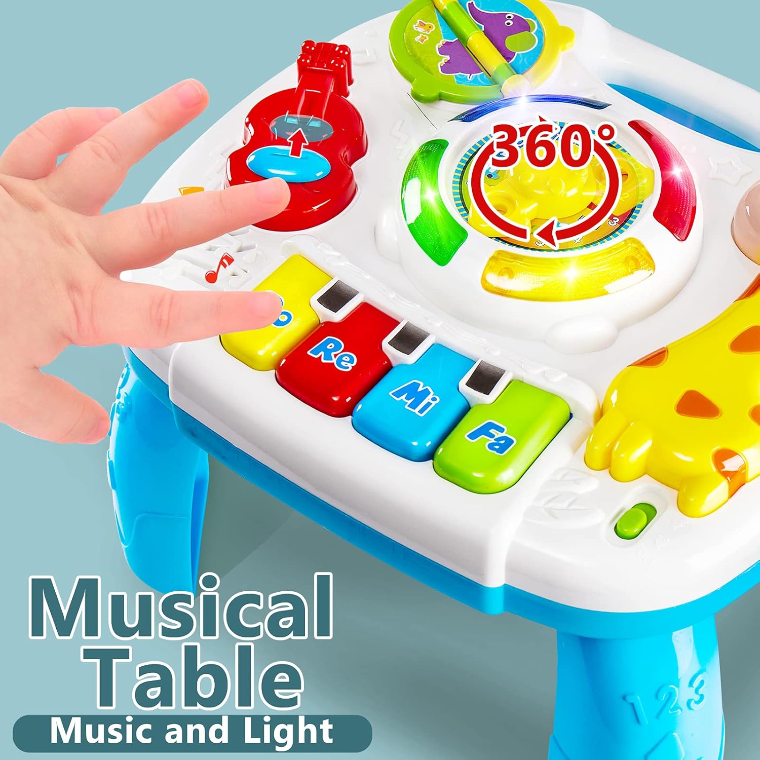 Supwell Musical Learning Activity Table Baby Toddler Toys with Lights and Sounds