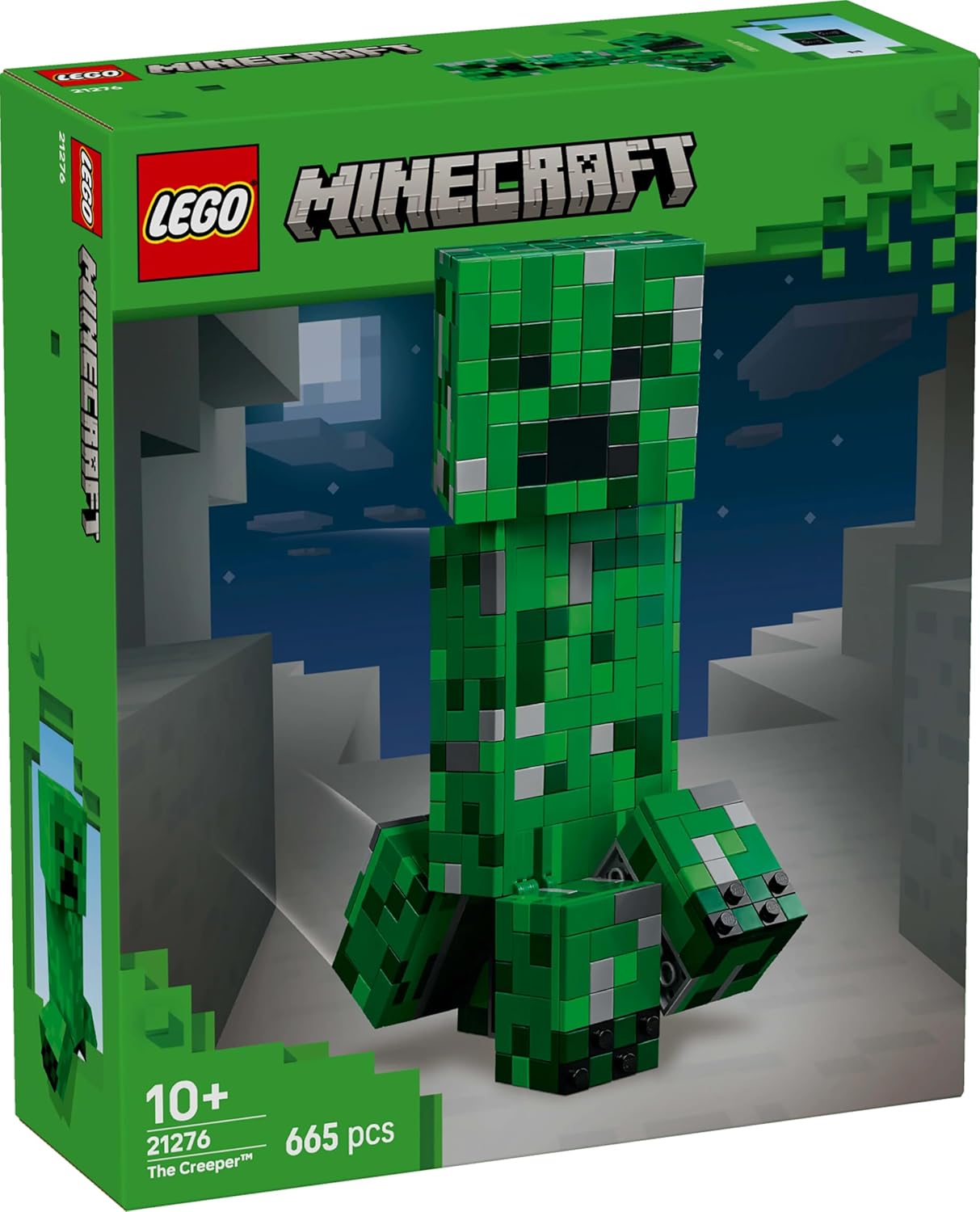 LEGO 21276 Minecraft The Creeper Toy - Posable Mob Figure incl. a Hidden Compartment with a Pig & TNT Element