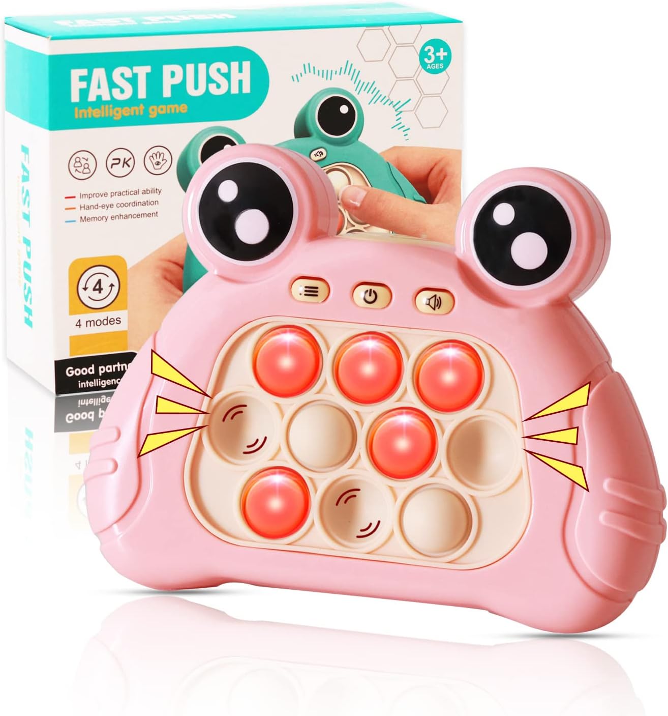 Fast Push Intelligent Toy for kids, Popit Fidget Toy,Pop it, Pop up, Memory Building Game, Stress Buster Toy, Fidget Toy - pink