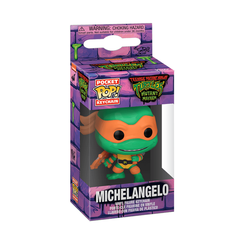Funko Pop Keychain Teenage Mutant Ninja Turtles - Michelangelo (Mutant Mayhem) - BumbleToys - 18+, Action Figures, Boys, Characters, Funko, Ninja Turtles