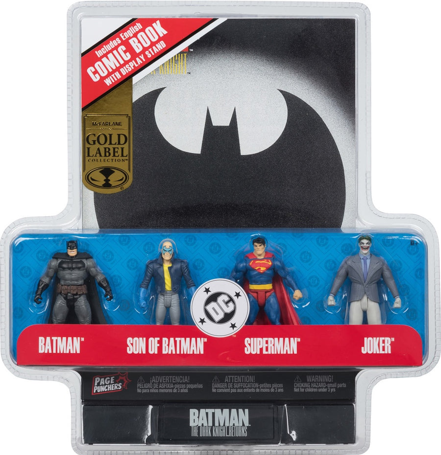 Mcfarlane Super Heroes: DC - Batman The Dark Knight Returns 4-Pack with Comic Book (3 Inch) (DC Multiverse Comic Books - Batman: Hunt the Dark Knight #3) (Gold Label Collection)