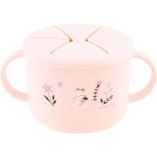 Stephen Joseph Silicone Snack Cup with Spill-Resistant Lid – Bunny