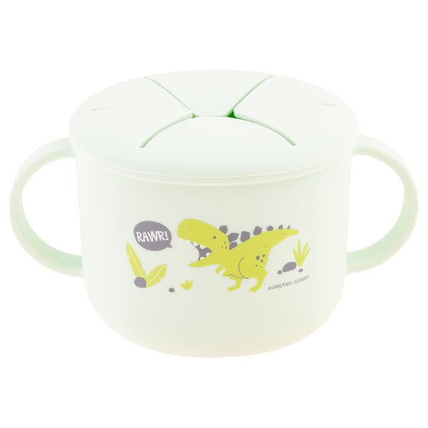 Stephen Joseph Silicone Snack Cup with Spill-Resistant Lid – Dino