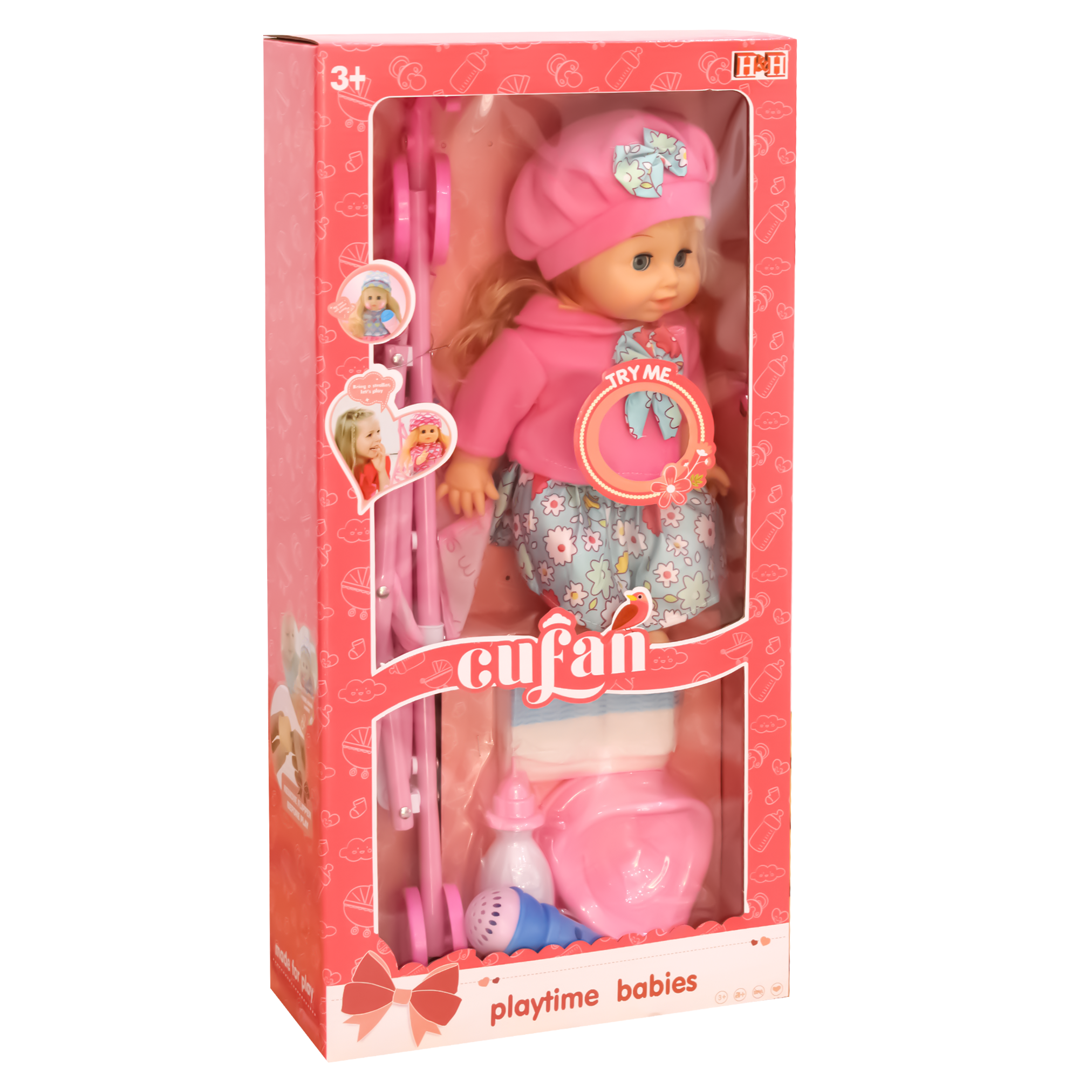 Cufan sweet baby doll with accessories Playtime Babies