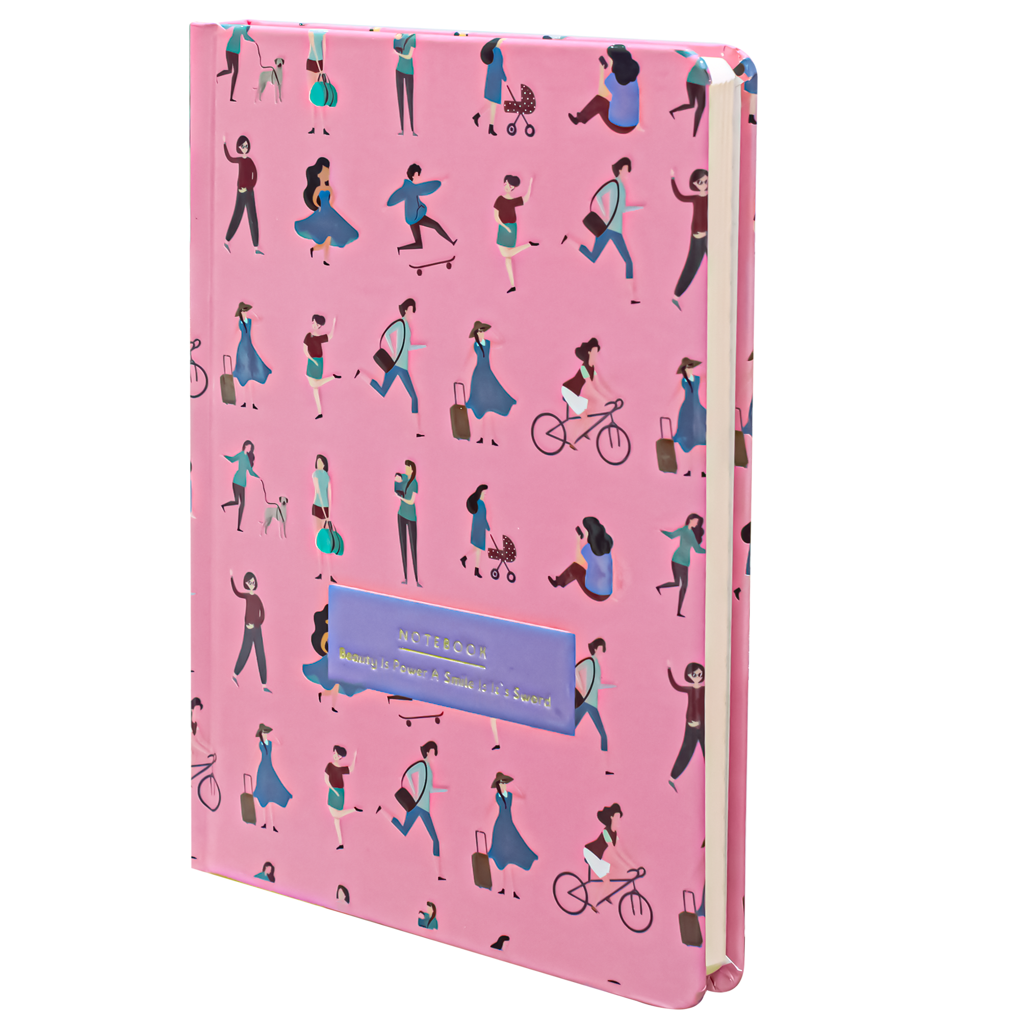 2BE Notebook A5 With Rubber Band  -  People Pink