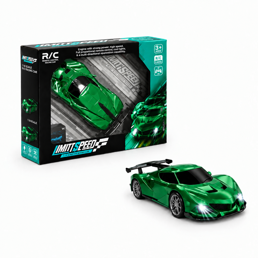 4-Function R/C Car with Lights & USB Rechargeable Battery 5518-01 - Green