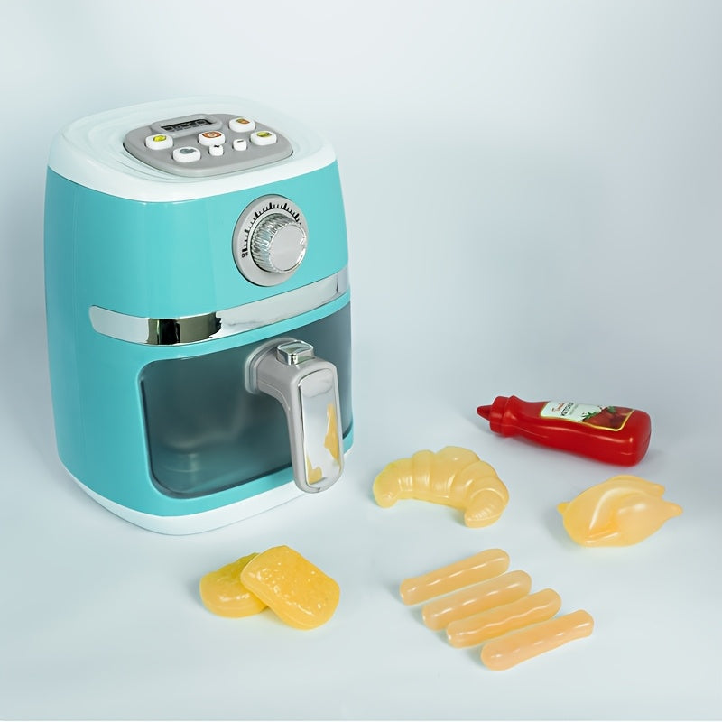 لعبة مقلاة هوائية واقعية للأطفال مع صوت وضوء وملحقات طعام لعب متضمنة