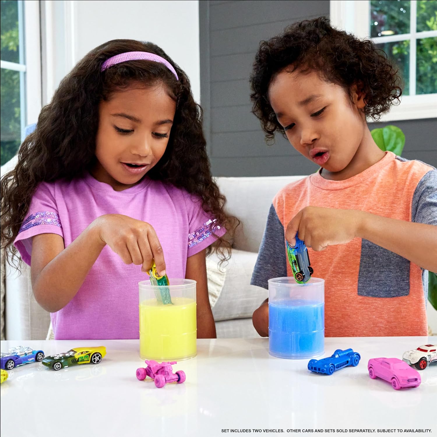 Hot Wheels Color Reveal 2 Pack of Vehicles with Surprise Reveal & Color-Change Feature