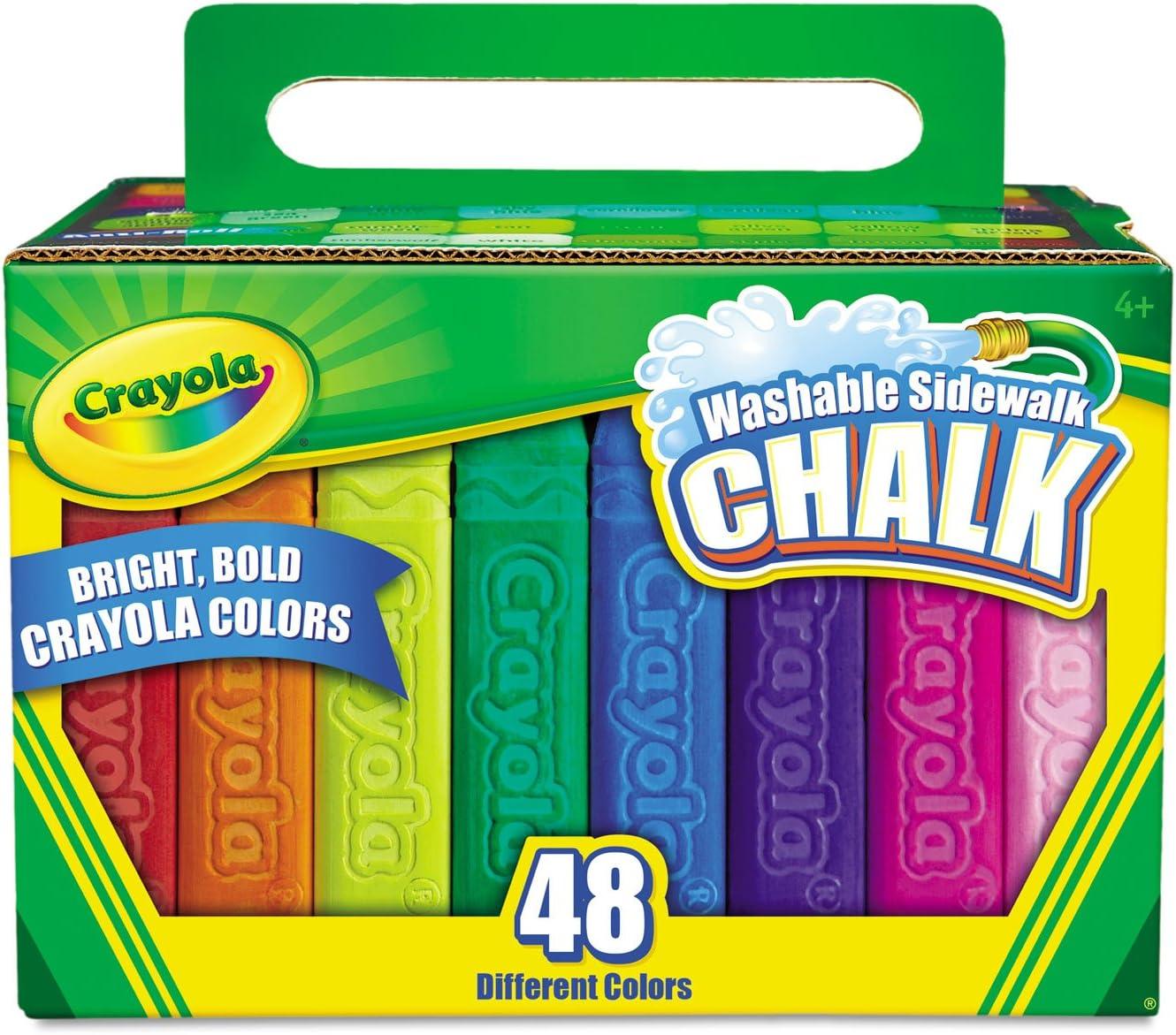 Crayola Washable Sidewalk Chalk, 48 Assorted Bright Colors